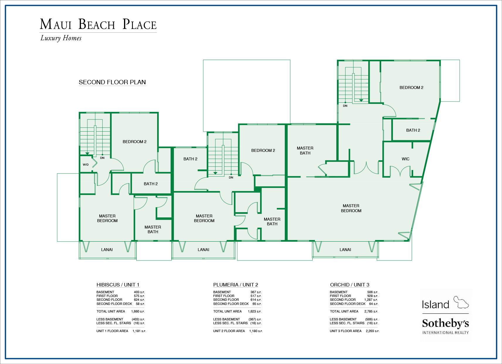 Map of Maui Beach Place 2nd Floor